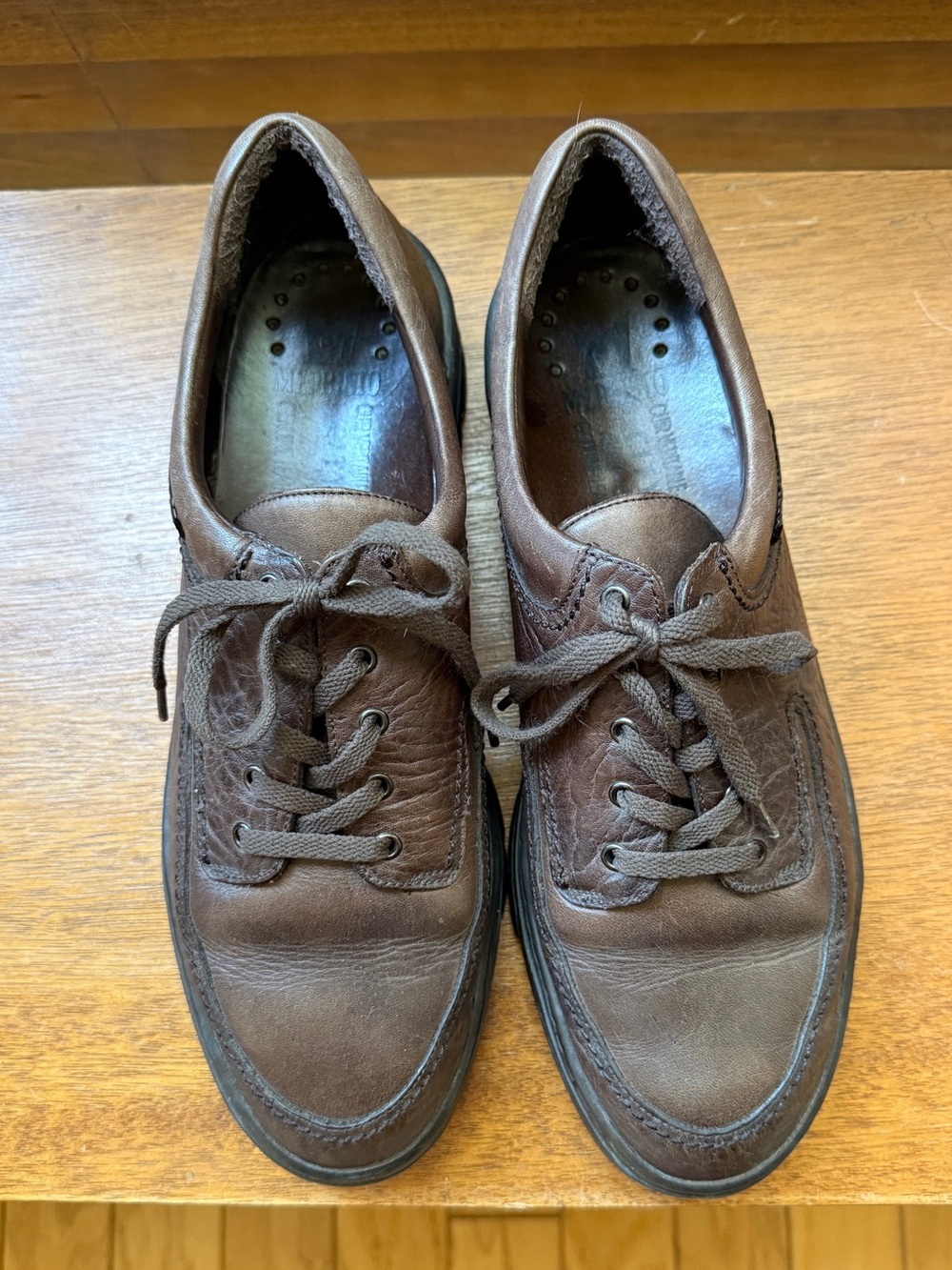 Mephisto Brown Leather Lace-Up Walking Shoes